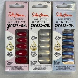 Sally Hansen Salon Effects Perfect Press-On Nails Bundle Set of 3 Colors